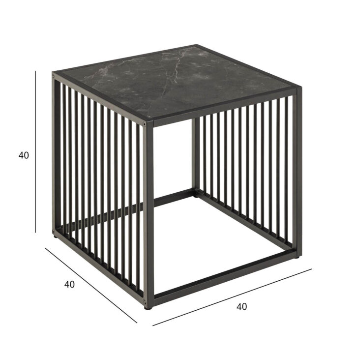 Abilaud STRINGTON 40x40xH40cm, must, melamiin, MDF, teras Diivanilauad ja abilauad Diivanilauad ja abilauad