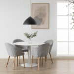 Söögilaud IBIZA D110x74cm, lauaplaat: MDF, värvus: valge, jalg: metall, värvus: valge Söögilauad ACTONA