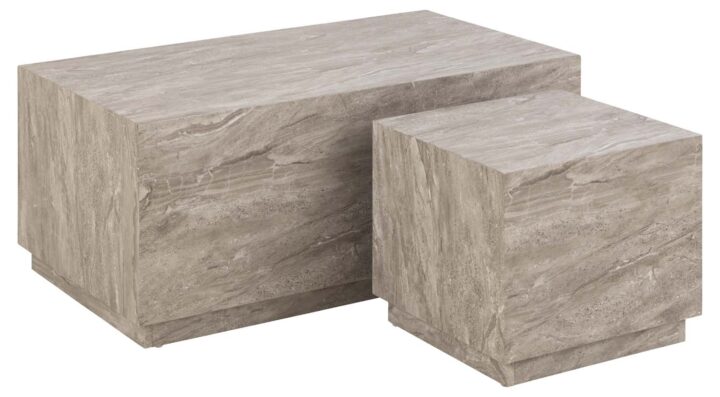 Diivanilauad 2tk DICE 100x60xH42cm, 44x44xH38cm, hall Diivanilauad ja abilauad ACTONA