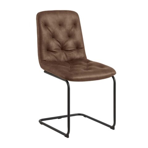Tool KIRA pruun, 48x56xH92cm, nahasegu, metall Söögilauatoolid, taburetid, pingid Söögilauatoolid, taburetid, pin