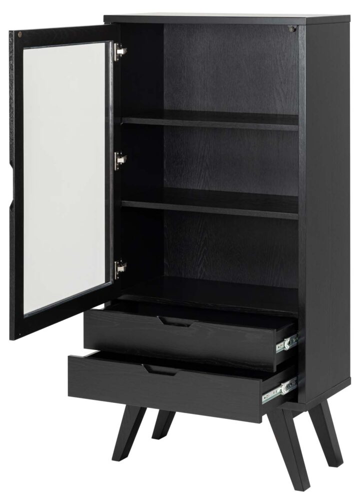 Vitriinkapp A-LINE 72x36xH145cm, must Elutoamööbel ACTONA