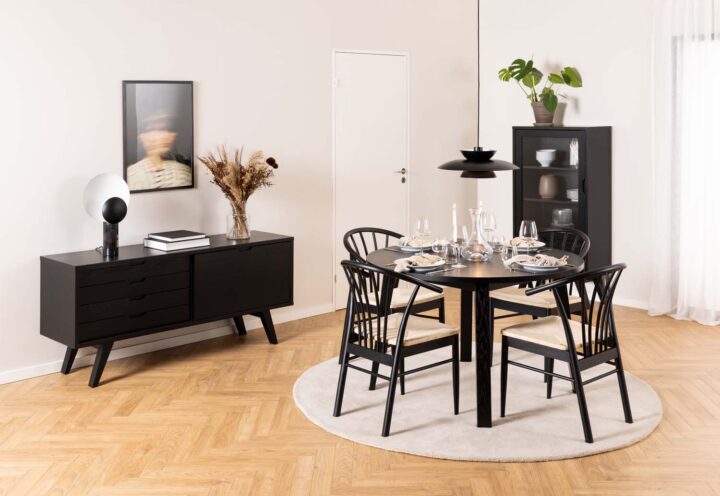 Vitriinkapp A-LINE 72x36xH145cm, must Elutoamööbel ACTONA