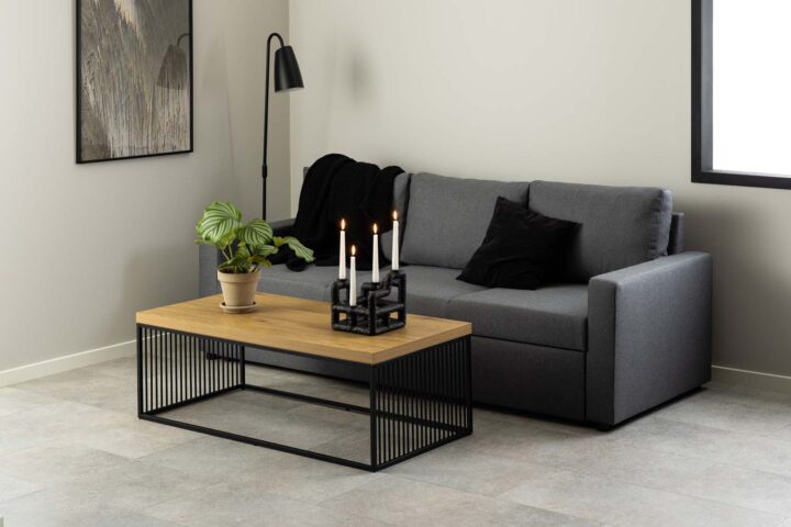 Diivanilaud STRINGTON 120x60xH42cm, naturaalne, melamiin, teras Diivanilauad ja abilauad Diivanilauad ja abilauad
