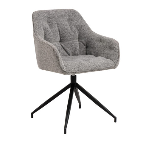Tool BROOKE käetugedega, hall/must, 57×54,5xH82cm, bukleekangas, teras Söögilauatoolid, taburetid, pingid Söögilauatoolid, taburetid, pin