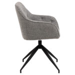 Tool BROOKE käetugedega, hall/must, 57×54,5xH82cm, bukleekangas, teras Söögilauatoolid, taburetid, pingid Söögilauatoolid, taburetid, pin