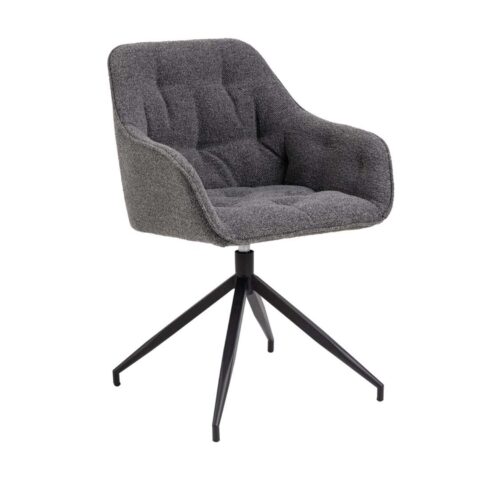 Tool BROOKE käetugedega, antratsiit/must, 57×54,5xH82cm, bukleekangas, teras Söögilauatoolid, taburetid, pingid Söögilauatoolid, taburetid, pin