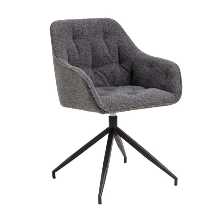 Tool BROOKE käetugedega, antratsiit/must, 57×54,5xH82cm, bukleekangas, teras Söögilauatoolid, taburetid, pingid Söögilauatoolid, taburetid, pin