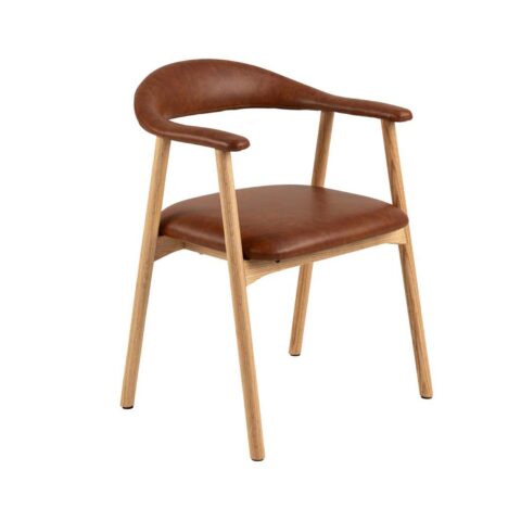 Tool ADDI käetugedega, pruun, 56x54xH75,5cm, kunstnahk, õlitatud raam Söögilauatoolid, taburetid, pingid Söögilauatoolid, taburetid, pin