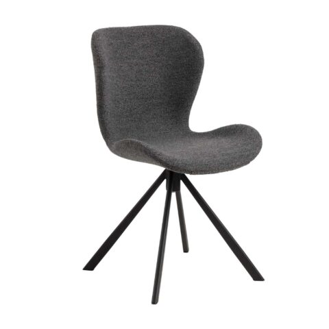 Tool BATILDA-A1 hall/must, 46,5x53xH81cm, bukleekangas, teras Söögilauatoolid, taburetid, pingid Söögilauatoolid, taburetid, pin