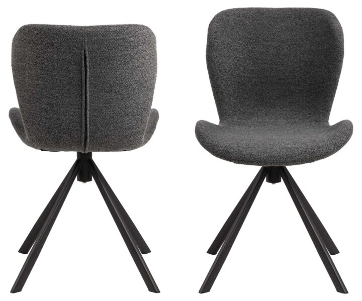 Tool BATILDA-A1 hall/must, 46,5x53xH81cm, bukleekangas, teras Söögilauatoolid, taburetid, pingid Söögilauatoolid, taburetid, pin