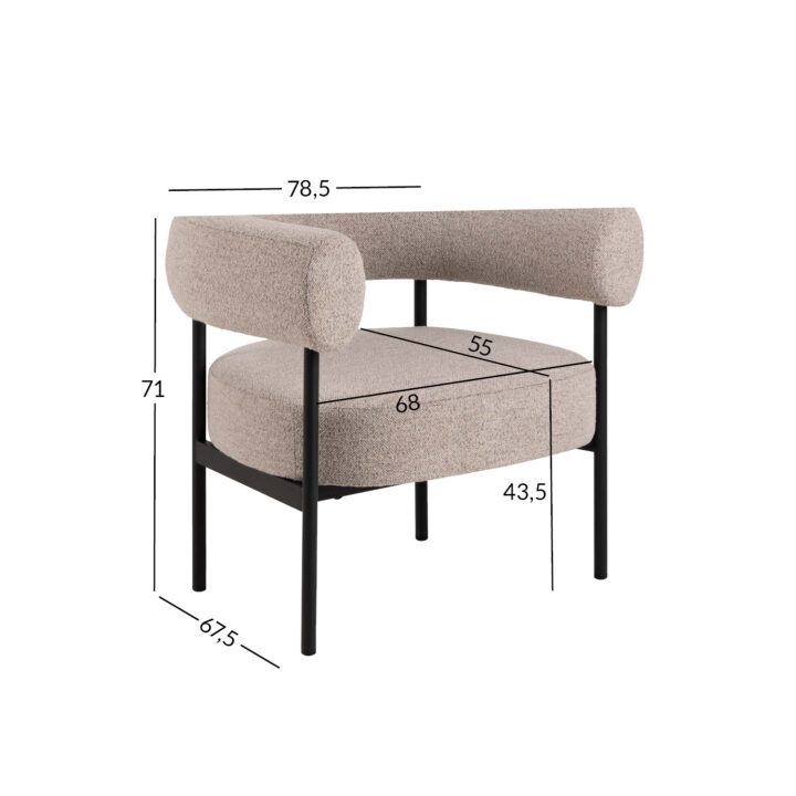 Tool OAKFIELD beež, 78,5×67,5xH71cm, kangas, teras Elutoamööbel