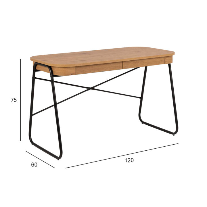 Kirjutuslaud BLUETON 120x60xH75cm, naturaalne, MDF, teras Kirjutuslauad Kirjutuslauad