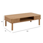 Diivanilaud LANGLEY 130x70xH40cm, naturaalne Diivanilauad ja abilauad Diivanilauad ja abilauad
