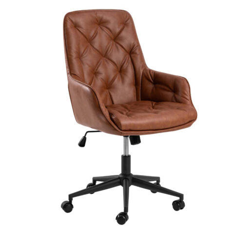 Töötool ERIK pruun, 60×67,5xH106cm, 100% polüuretaan, pulbervärvitud teras Arvutitoolid ja töötoolid Arvutitoolid ja töötoolid