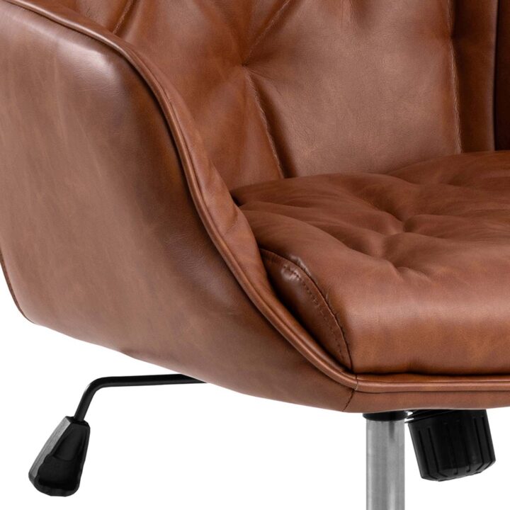 Töötool ERIK pruun, 60×67,5xH106cm, 100% polüuretaan, pulbervärvitud teras Arvutitoolid ja töötoolid Arvutitoolid ja töötoolid