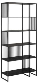 Riiul STRINGTON 85x35xH185cm, must, MDF, teras Elutoamööbel Kapid, kummutid ja riiulid