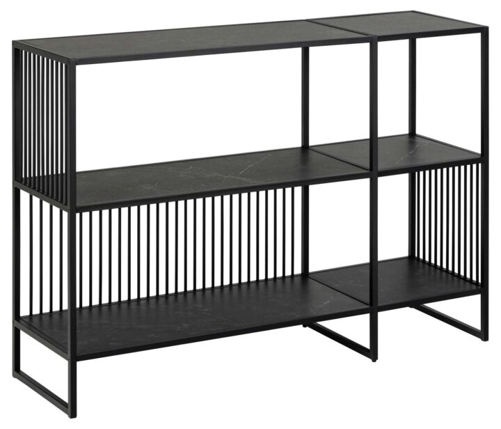 Riiul STRINGTON 120x35xH83cm, must, MDF, teras Elutoamööbel Kapid, kummutid ja riiulid