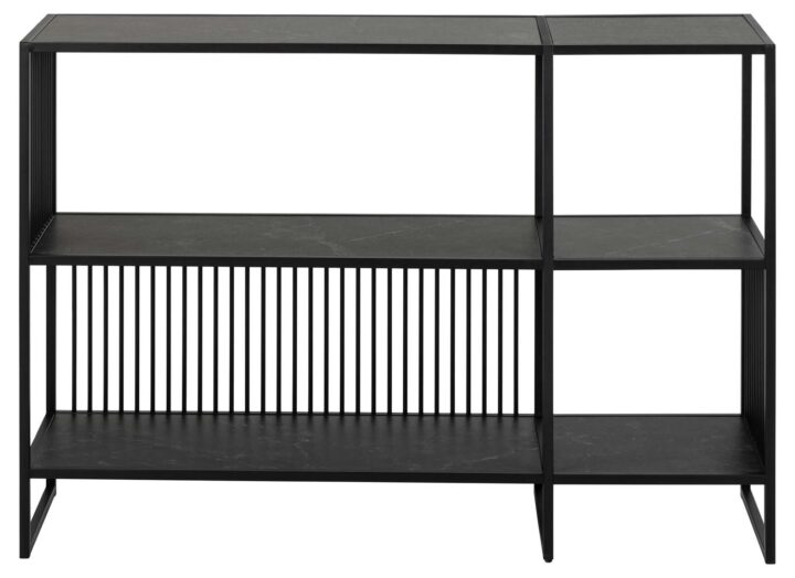 Riiul STRINGTON 120x35xH83cm, must, MDF, teras Elutoamööbel Kapid, kummutid ja riiulid