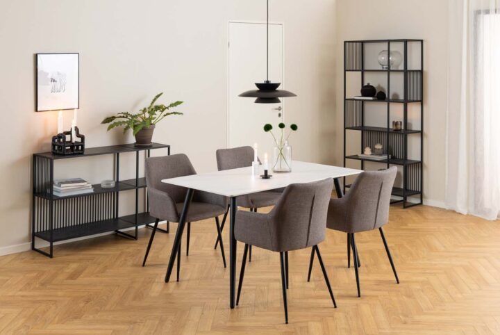 Riiul STRINGTON 120x35xH83cm, must, MDF, teras Elutoamööbel Kapid, kummutid ja riiulid