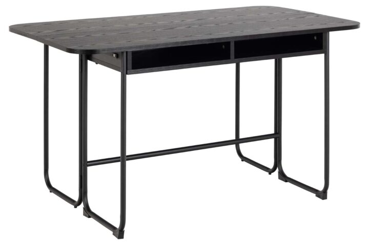 Söögilaud DARLINGTON 140×40/80xH77cm, must, melamiin, teras Söögilaua komplektid Söögilaua komplektid
