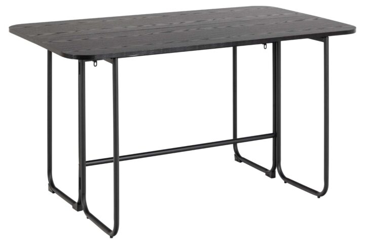 Söögilaud DARLINGTON 140×40/80xH77cm, must, melamiin, teras Söögilaua komplektid Söögilaua komplektid