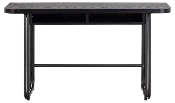 Söögilaud DARLINGTON 140×40/80xH77cm, must, melamiin, teras Söögilaua komplektid Söögilaua komplektid