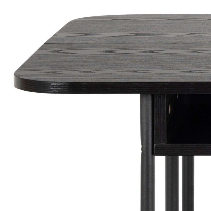 Söögilaud DARLINGTON 140×40/80xH77cm, must, melamiin, teras Söögilaua komplektid Söögilaua komplektid