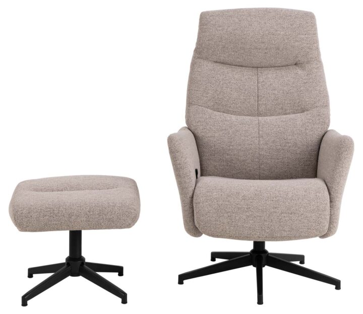 Tugitool LONDON recliner jalatoega, beež, 75x83xH112cm Elutoamööbel Tugitoolid ja kiiktoolid