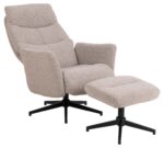Tugitool LONDON recliner jalatoega, beež, 75x83xH112cm Elutoamööbel Tugitoolid ja kiiktoolid