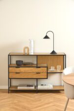 Riiul SEAFORD 114x35xH78cm, naturaalne Elutoamööbel