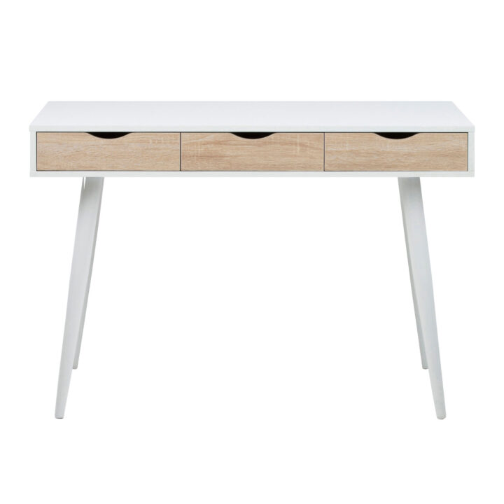 Kirjutuslaud NEPTUN 110x50xH77cm, valge/tamm, melamiinplaat, metall Kirjutuslauad ACTONA