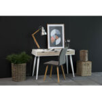 Kirjutuslaud NEPTUN 110x50xH77cm, valge/tamm, melamiinplaat, metall Kirjutuslauad ACTONA