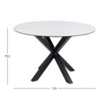 Söögilaud HEAVEN D119xH75,5cm, valge, keraamiline plaat, teras Söögilauad Söögilauad