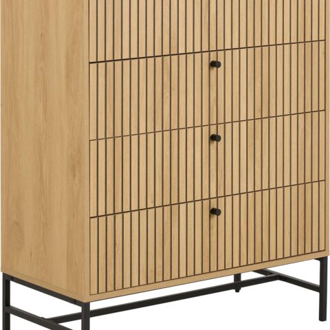 Kummut ALBANY 80,6x40xH100,1cm, naturaalne Elutoamööbel