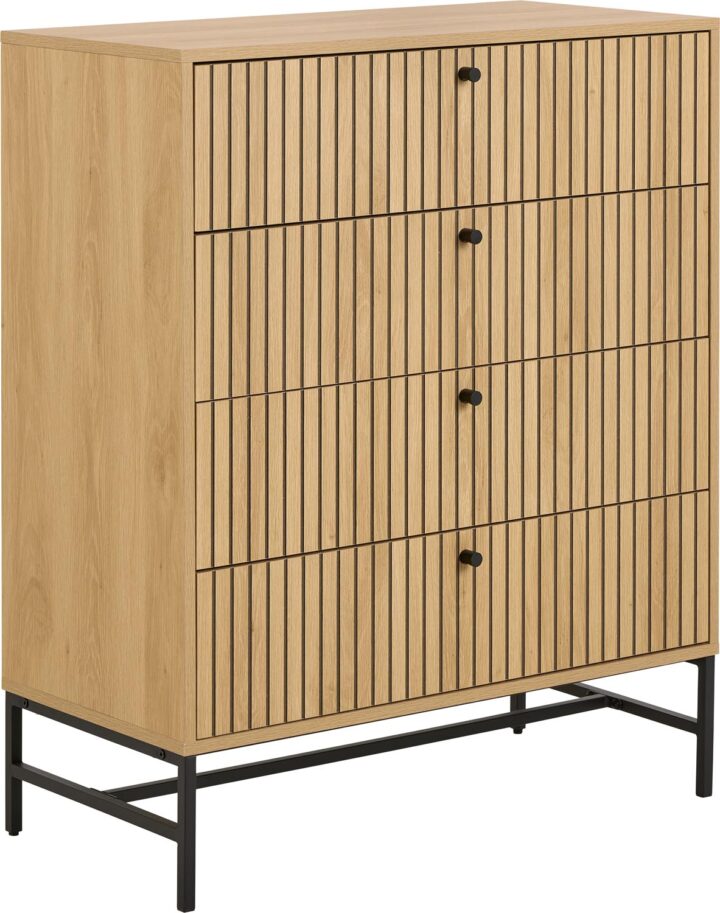 Kummut ALBANY 80,6x40xH100,1cm, naturaalne Elutoamööbel