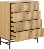 Kummut ALBANY 80,6x40xH100,1cm, naturaalne Elutoamööbel