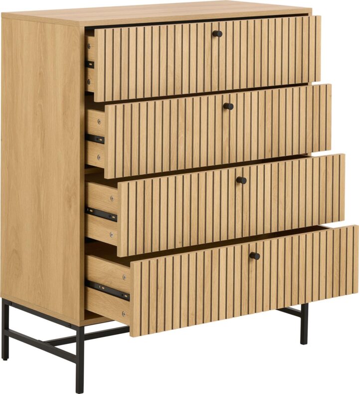 Kummut ALBANY 80,6x40xH100,1cm, naturaalne Elutoamööbel