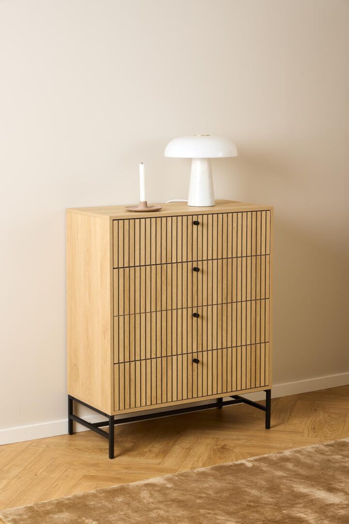 Kummut ALBANY 80,6x40xH100,1cm, naturaalne Elutoamööbel