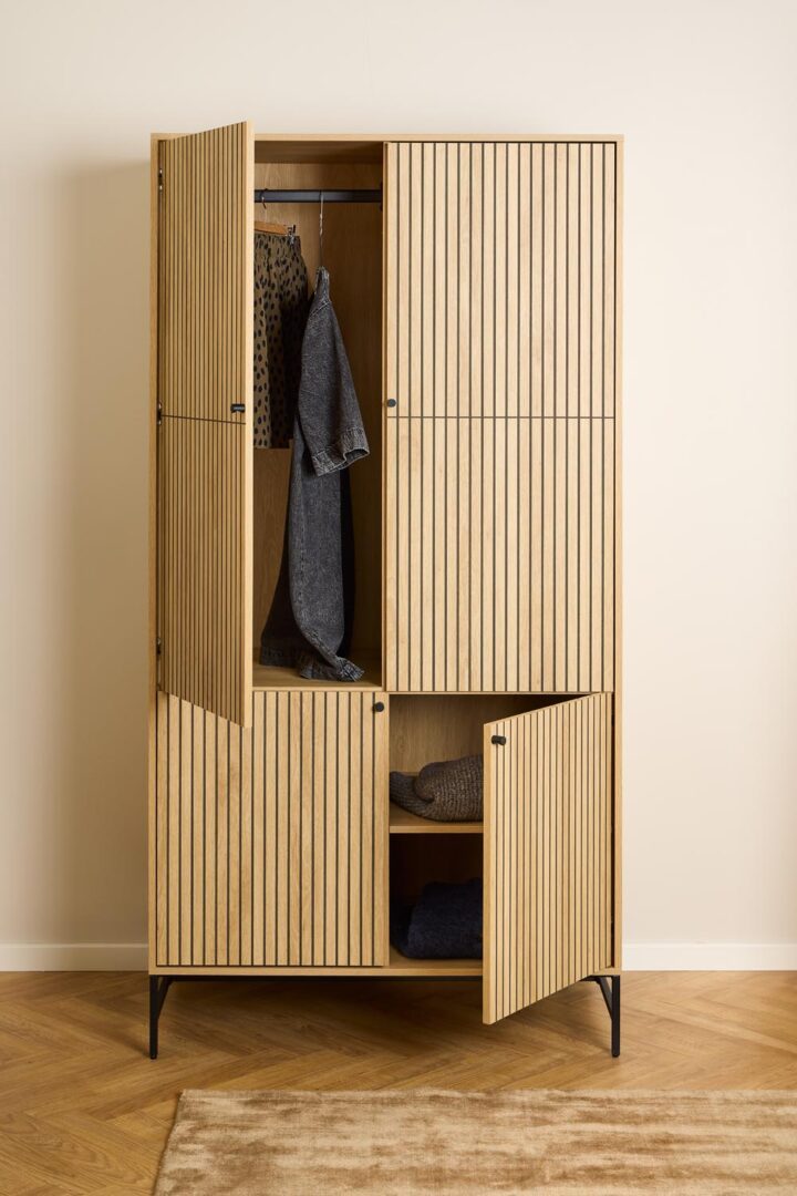 Kapp ALBANY 99x60xH200cm, naturaalne Kapid, kummutid ja riiulid