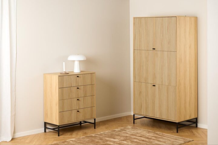 Kapp ALBANY 99x60xH200cm, naturaalne Kapid, kummutid ja riiulid