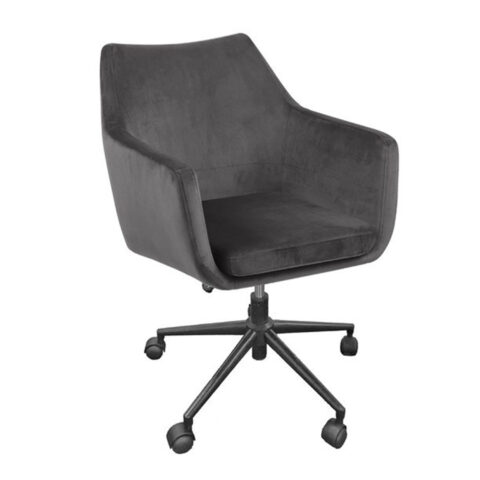 Töötool NORA 58x58xH91cm, tumehall, sametkangas, metall Arvutitoolid ja töötoolid ACTONA
