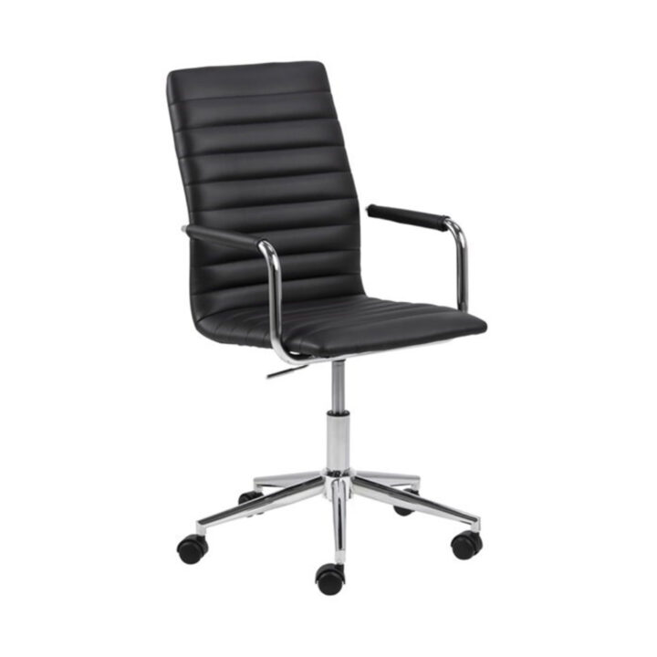 Töötool WINSLOW 45x58xH103cm, must nahk/kroom Arvutitoolid ja töötoolid ACTONA