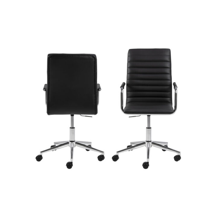 Töötool WINSLOW 45x58xH103cm, must nahk/kroom Arvutitoolid ja töötoolid ACTONA