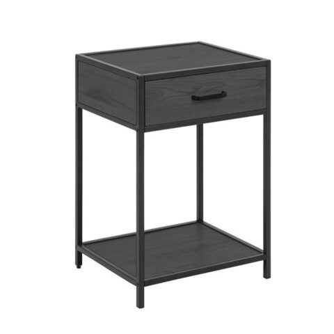 Öökapp SEAFORD 42x35xH63cm, sahtliga, must saare melamiin, raam: metall Elutoamööbel ACTONA