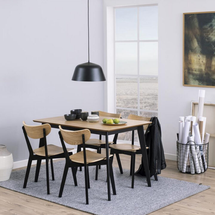 Söögilaud ROXBY 120x80xH76cm, tamm/must Söögilauad ACTONA