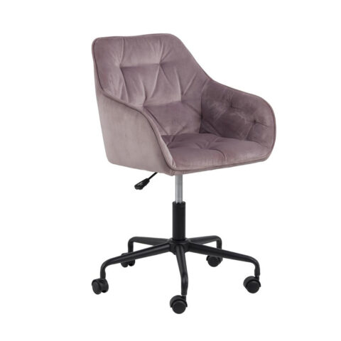 Töötool BROOKE 59x59xH89cm, vanaroosa samet, 100% polüester, jalg: must metall Arvutitoolid ja töötoolid ACTONA