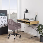 Töötool BROOKE 59x59xH89cm, vanaroosa samet, 100% polüester, jalg: must metall Arvutitoolid ja töötoolid ACTONA