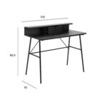 Kirjutuslaud PASCAL 100x55xH88,8cm, must, MDF, metall Kirjutuslauad ACTONA
