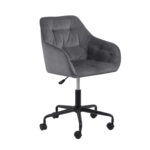 Töötool BROOKE 59x59xH89cm, tumehall samet, 100% polüester, jalg: must metall Arvutitoolid ja töötoolid ACTONA