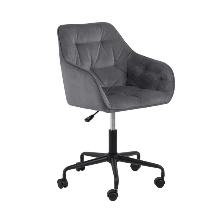 Töötool BROOKE 59x59xH89cm, tumehall samet, 100% polüester, jalg: must metall Arvutitoolid ja töötoolid ACTONA